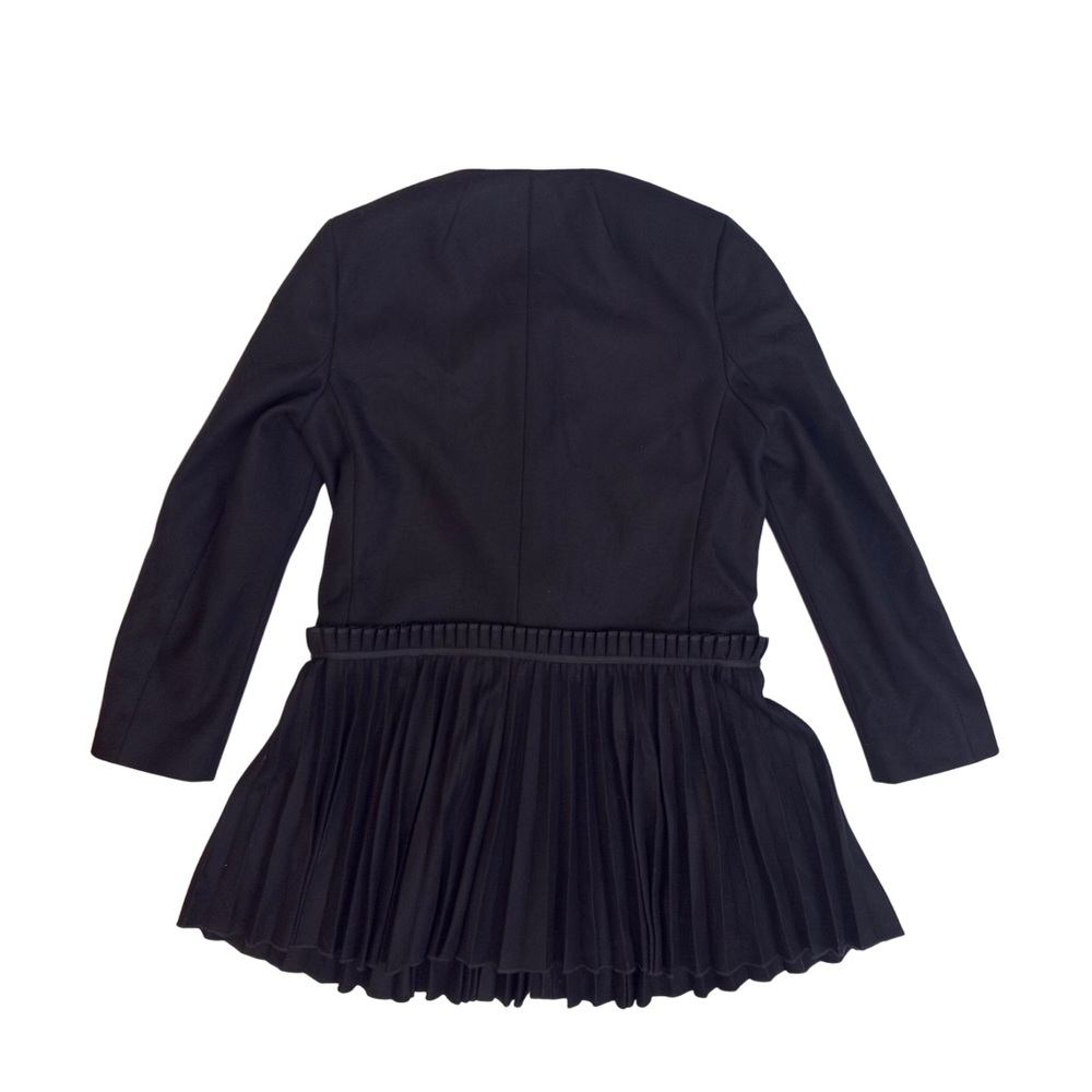 RED Valentino Black Pleated Peplum Jacket Designer Tailored Blazer - Picture 2 of 10